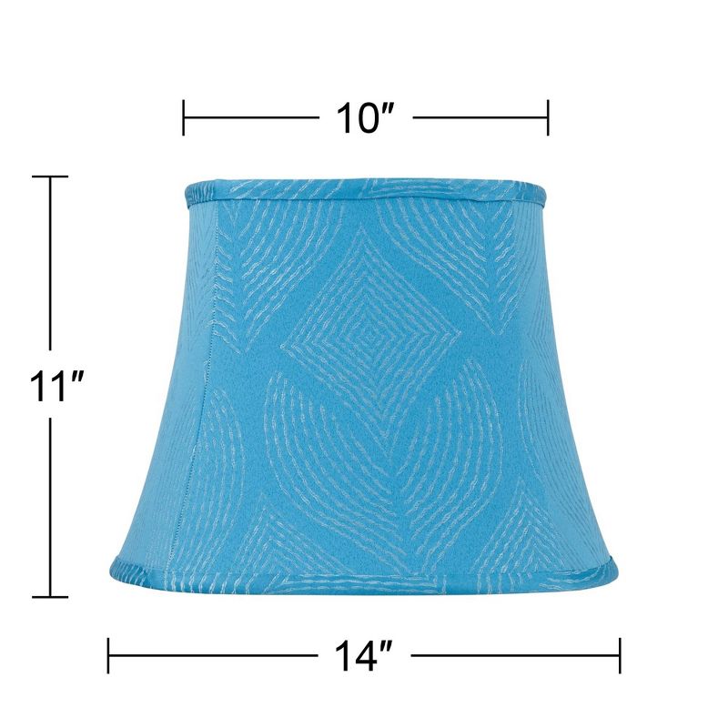 Springcrest Square Lamp Shade Crowsnest Blue Medium 10" Top x 14" Bottom x 11" High Spider Replacement Harp and Finial Fitting, 5 of 10