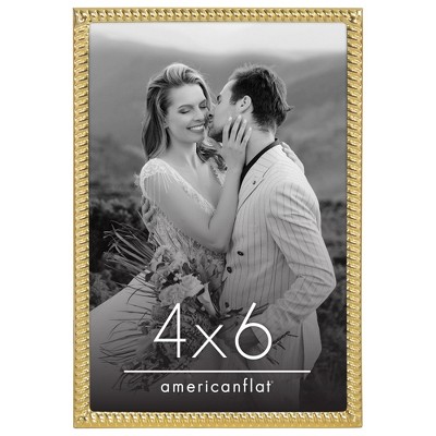 Americanflat Picture Frame with Rope-Style Metal Textured Detailing and Shatter-Resistant Glass - Gallery Style Frames for Tabletop or Wall