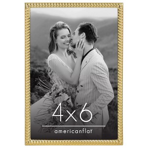 Americanflat Picture Frame with Rope-Style Metal Textured Detailing and Shatter-Resistant Glass - Gallery Style Frames for Tabletop or Wall - 1 of 4