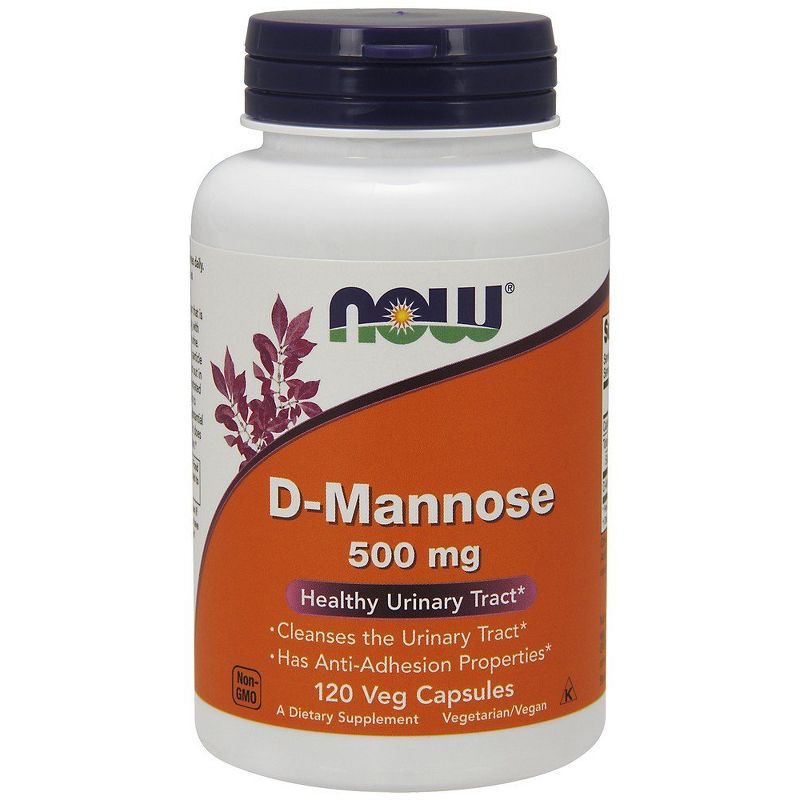 Now Foods D-Mannose 500mg  -  120 Capsule, 1 of 3