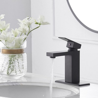 Matte Black Stainless Steel Single Handle Bathroom Faucet