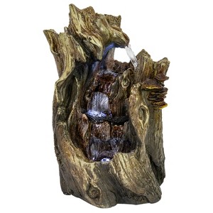 Sunnydaze Indoor Home Decorative Cascading Caves Waterfall Tabletop Water Fountain with LED Lights - 14" - 1 of 4