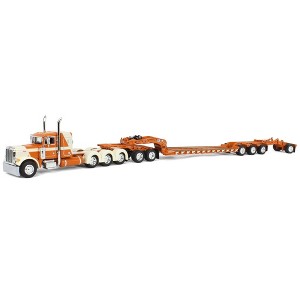 First Gear DCP 1/64 Peterbilt 379 Tri-Axle Flat Top with Fontaine Magnitude Tri-Axle Lowboy Trailer with Booster & Stinger 60-2016 - 1 of 4