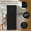 ORRD 72.2'' Tall Bathroom Cabinet with 3 Partitioned Drawers, Adjustable Shelf, Soft-Close Doors, MDF Body & Steel Handles, Freestanding Design - 3 of 4