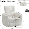 AMERLIFE Power Recliner Nursery Chair, Electric Swivel Rocking Glider with USB & Type-C, Armchair with 2 Pillows, Reclining Sofa for Home - 2 of 4
