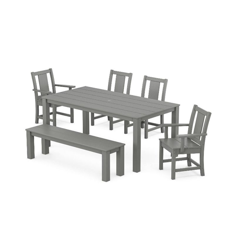 POLYWOOD 6pc Prairie Parsons Outdoor Patio Dining Set with Bench, 1 of 2