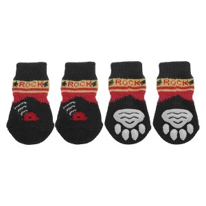 Unique Bargains Halloween Christmas Dogs Cats Socks Non-Slip Indoor Paw Protection 4 Pcs - 1 of 4