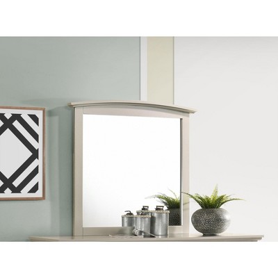 Silver Rectangular Wood Framed Dresser Mirror