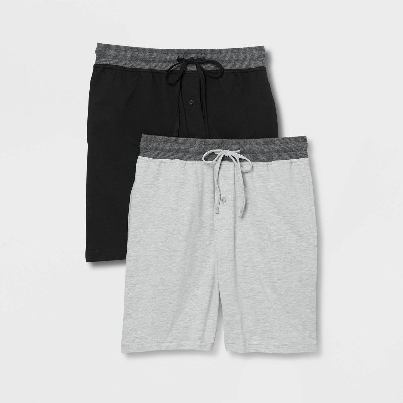 Hanes Premium Men's 9" French Terry Pajama Shorts 2pk, 1 of 8