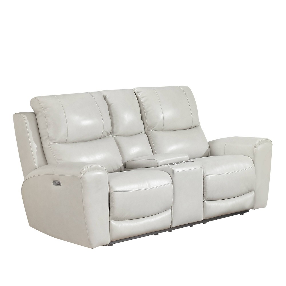 Photos - Sofa Laurel Power Recliner Console Loveseat Ivory - Steve Silver Co.