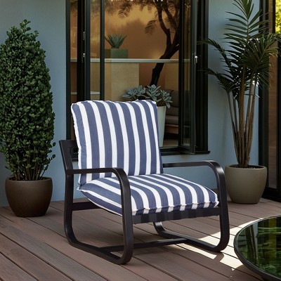 GDFStudio Eleanore Modern 35.5” Metal and Linen Upholstered Accent Chair