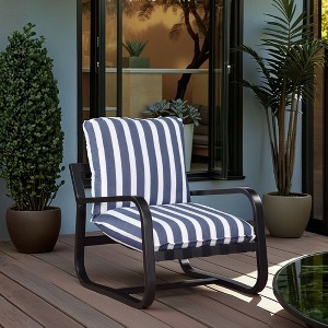 GDFStudio Eleanore Modern 35.5” Metal and Linen Upholstered Accent Chair - 1 of 4