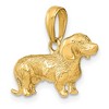 Black Bow Jewelry 14k Yellow Gold 3D Wire Haired Dachshund Pendant - 4 of 4