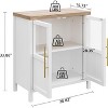 Garvee Sideboard Buffet Cabinet with 2 Glass Doors Compact Wood Grain Storage for Kitchen Dining - 4 of 4