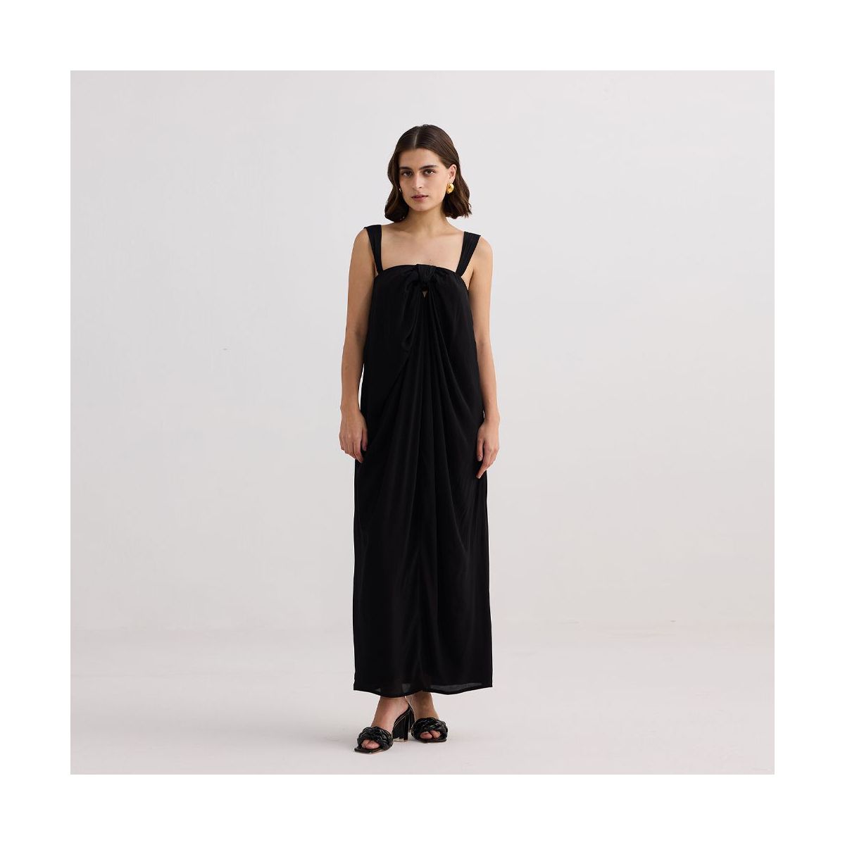 Reistor Womens Twilight Twist Strappy Maxi Dress in Black