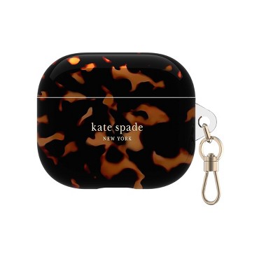 Kate Spade New York Apple AirPods (3rd Generation) Protective Case - Transparent Tortoise/Black/Gold Foil