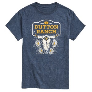 Men's - Yellowstone - Dutton Ranch Steer Skull Flower Short Sleeve Graphic T-Shirt - 1 of 4
