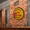 15" x 15" Fireball Whiskey Dome Metal Sign Yellow/Red - American Art Decor: Home Bar Wall Decor, Man Cave Accessory - 3 of 4