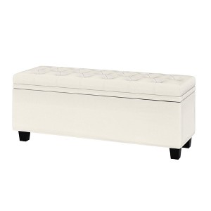 Ottoman Bench with Lift Top, Upholstered Storage Bench with Hinged Lid - 1 of 4