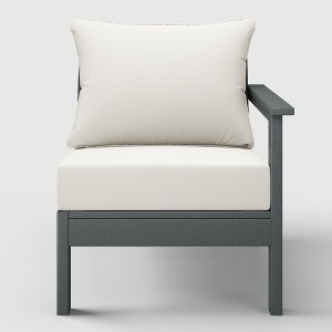 WestinTrends  Avalon Outdoor Patio HDPE Right Arm Facing Sectional Corner Club Chair with Patio Cushions - 1 of 4