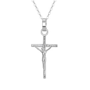 Cross Necklace for Women by Ginger Lyne Jesus on the Cross Religious Sterling Silver Pendant and Chain - 1 of 4