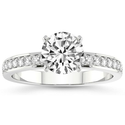 Pompeii3 2 1/4Ct Lab Created Diamond Engagement Ring in White, Yellow, or Rose Gold