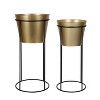 Kate and Laurel Sheely Round Metal Freestanding Planter, 2 Piece, Gold - 2 of 4