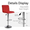 COMHOMA Bar Stools,  Modern PU Leather Swivel Adjustable Hydraulic Bar Stool Wide Base Square Counter Bar Stool Set of 2 - 4 of 4