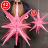PartyWoo Foil Balloons Pink Starburst Point 42 Inch 2 pcs - 2 of 4