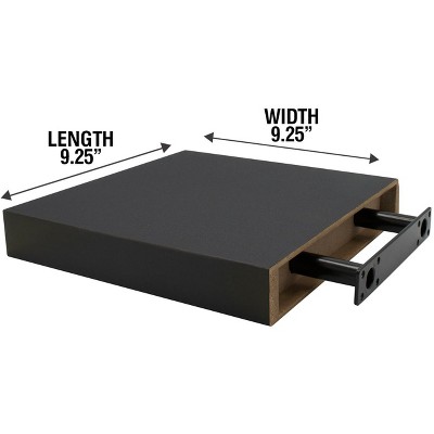 Black MDF Floating Wall Shelves for Living Room