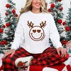 S.W.Smiley Reindeer Lights - Womens Garment Dyed Long Sleeve - 3 of 3