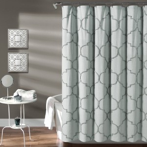 Avon Chenille Trellis Shower Curtain Pastel Blue - Lush Decor