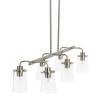Storied Home Jameson - Metal and Seedy Glass 6-Light Linear Chandelier - 3 of 4