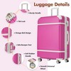 NAYSAYE Luggage Set 24 Inch with Duffel Bag and Toiletry Bag Lightweight Suitcase for Travel, Pink, 17.7"*11.2"*26.4" - 4 of 4