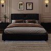 KTMBDW Full/Queen/King Size Upholstered  PU Leather Platform Bed with Thickened Headboard, Bluetooth Speakers and LED Light, No Box Spring Needed. - 2 of 4