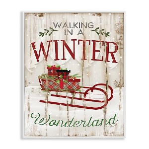 Stupell Industries Rustic Winter Wonderland Sleigh, 16" x 20" - 1 of 4