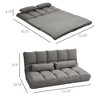 CAVINAS Bean Bag Chair with Adjustable Backrest and Headrest Convertible Floor Chair Lazy Sofa Chair with 2 Pillows - 2 of 4