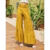 Women's Elastic Smocked Loose Wide Leg High Waist Pants  With Belt - 2 of 4