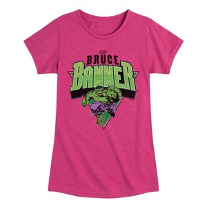 Girls' - Marvel - Hulk Bruce Banner Fitted Short Sleeve Graphic T-Shirt - 1 of 4