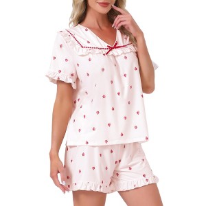 INSPIRE CHIC Women's Loungewear Ruffle Babydoll Collared Cute Print ...