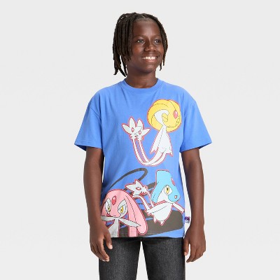 Boys' Pokémon Mythical Lake Guardians Oversized Graphic Short Sleeve T-Shirt - Blue
