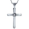 Pompeii3 Diamond Cross Pendant Round Solitaire 10K White Gold - 4 of 4