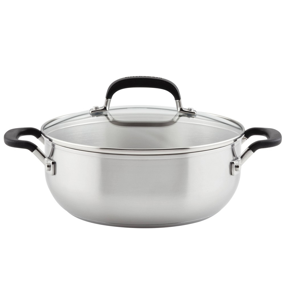 Photos - Pan KitchenAid 4qt Stainless Steel Casserole Light Silver 