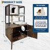 Acekool Cat Tree with Litter Box Enclosure, Corner Cat Tower, Dog Proof Cabinet, Condo, Hammock, Scratching Post & Play Ball, Retro Brown - 2 of 4