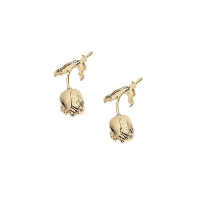 SOHI Women's California Gold Rosa Cuff Earrings