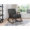CAVINAS Mid-Century Accent Chair with Textured Fabric and Exposed Walnut Wood Frame - 4 of 4