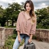 Anna-Kaci Women's Hoodie with Button Detail and Adjustable Drawstring for Everyday Looks - 3 of 4