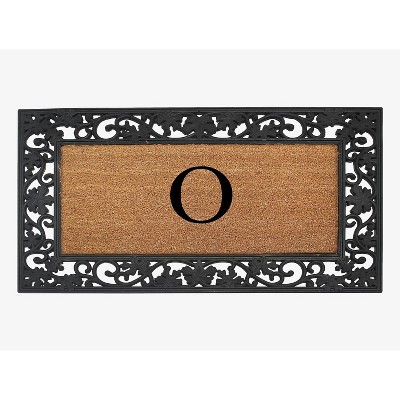 A1HC Natural Coir Monogrammed 23"X38", Anti‑Shed Treated Durable Doormat for Outdoor Entrance