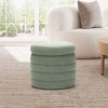 WestinTrends Alexandria Mid-Century Modern Faux Shearling Shearling Round Storage Ottoman - 2 of 4