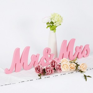 Wooden Mr and Mrs Sign, Mr & Mrs Wooden Letters and Banner for Wedding Table, Wedding Table, Photo Props, Party Table, Just Married Anniversary - 1 of 4